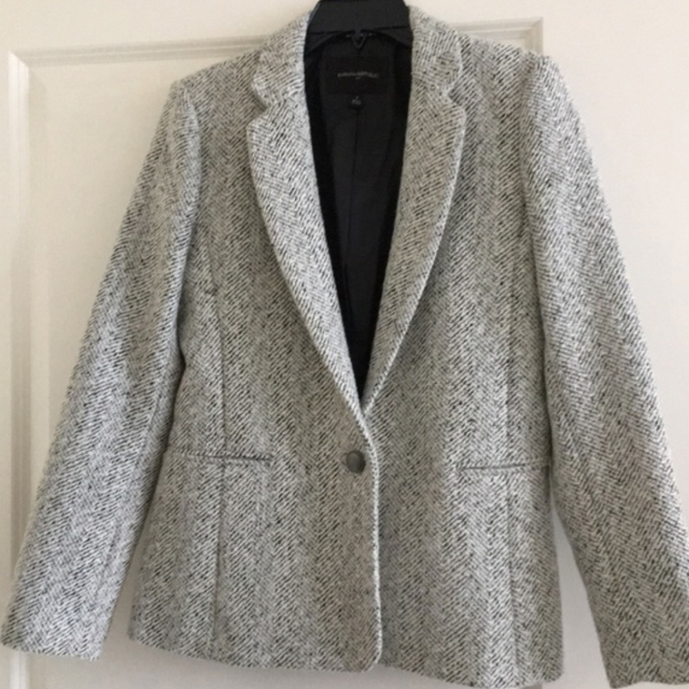 Banana Republic Wool Herringbone Blazer.